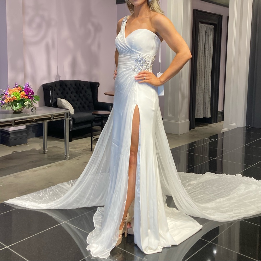 Jovani couture white national pageant gown